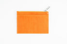 Freedman's Credit Card Zip Top Wallet: Orange Leather Wallet with Zipper Compartment and Card Slots