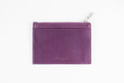 Freedman's Credit Card Zip Top Wallet: Purple Leather Wallet with Zipper Compartment and Card Slots