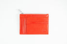 Freedman's Credit Card Zip Top Wallet: Red Leather Wallet with Zipper Compartment and Card Slots