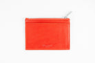 Freedman's Credit Card Zip Top Wallet: Red Leather Wallet with Zipper Compartment and Card Slots