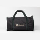 Team Freedman's Duffel Bag, black with green trim and gold logo.