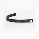 Brown leather Square Fancy Stitched Hunter Browband by Freedman's with decorative stitching and silver button, displayed on a light background.
