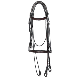 Square Fancy Stitched Snaffle Laced Front Reins 5/8"