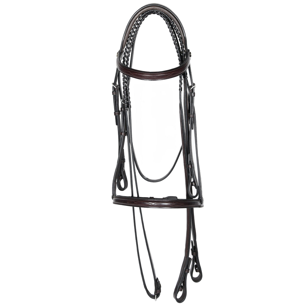 Square Fancy Stitched Snaffle Laced Front Reins 3/4"