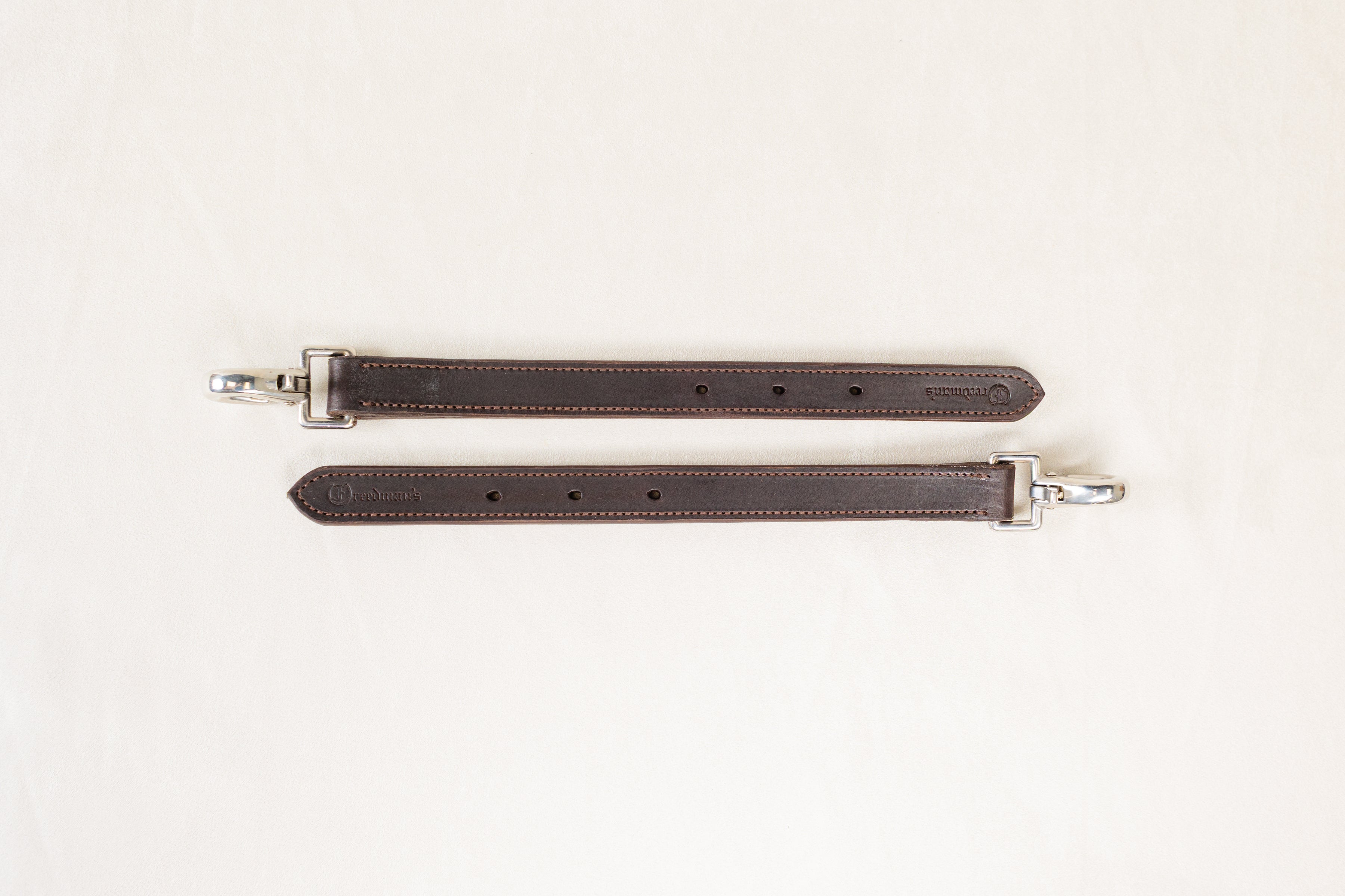 Pair of Brown Leather Shaft Tug Bearer Straps by ACTraining, Snap Hardware, Equestrian Driving Equipment,