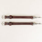 Pair of ACTraining Snap Bridle Replacement Cheeks, Brown Leather, with Buckle and Snap Closures, Horse Bridle Part