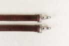 Close-up of Snap on ACTraining Snap Traces, Brown Leather with Silver Hardware, Detail.

