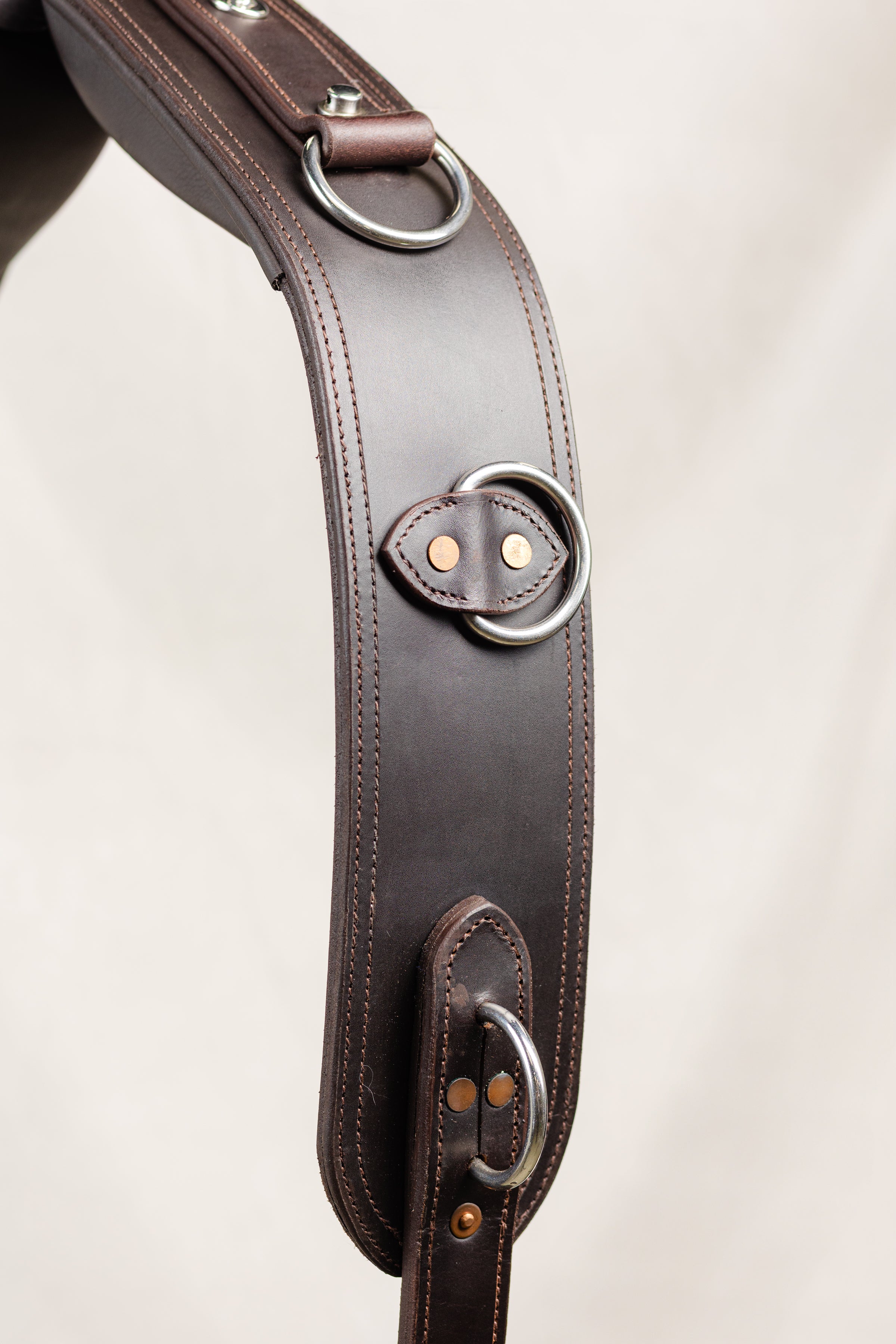 Detailed View of Hardware and Stitching on ACTraining Jog Pad, Horse Training Equipment