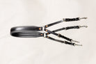 Black Leather Freedman Tail Set complete with Buckles, Rings, and Snap Closures.