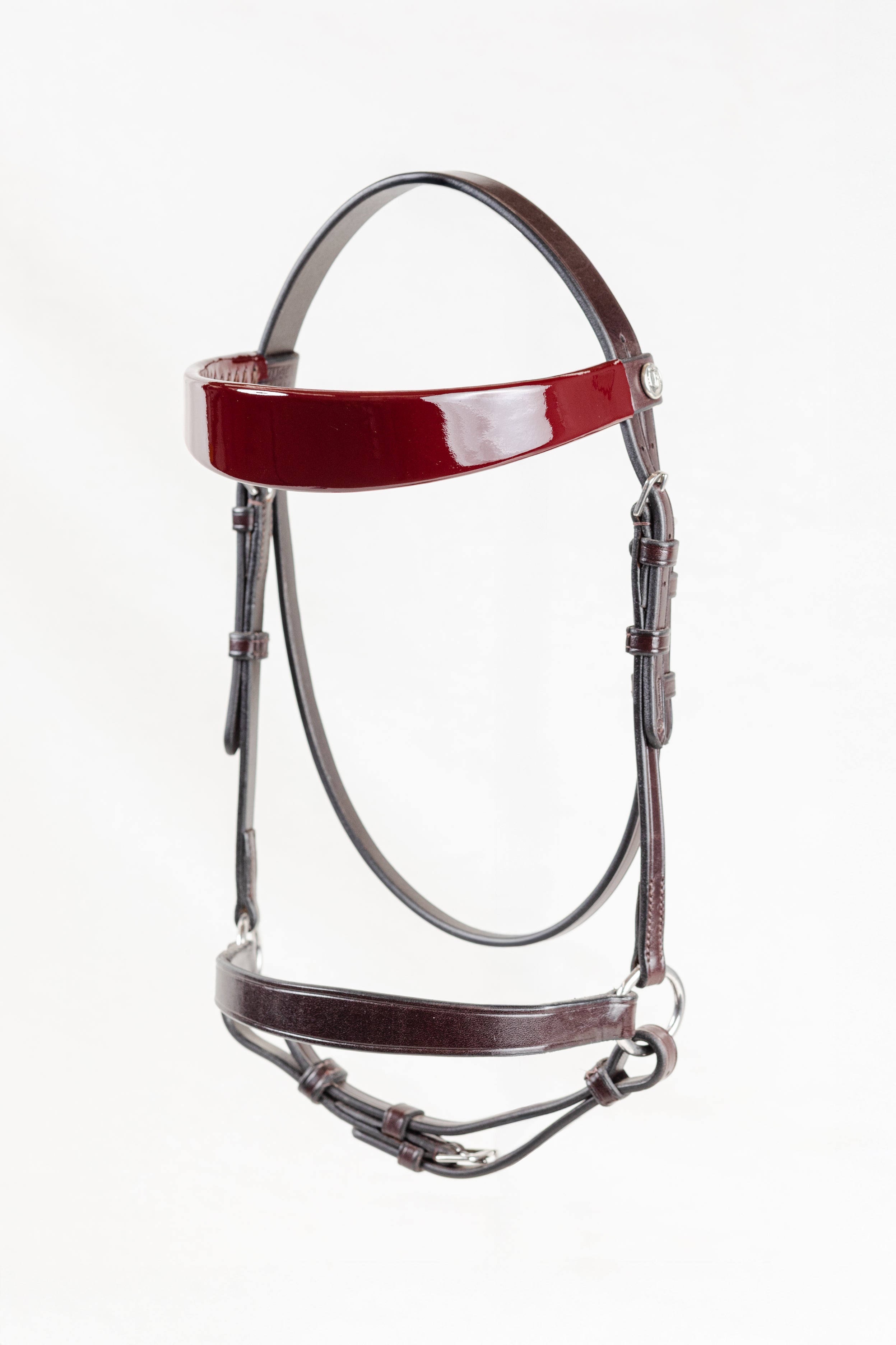 Freedman’s Morgan Show Halter – Burgundy Leather with Silver Button Ends