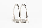 Pair of Freedman's Logo Hunter Stirrup Irons with permanent pick stainless steel treads and visible Freedman's "F" logo.
