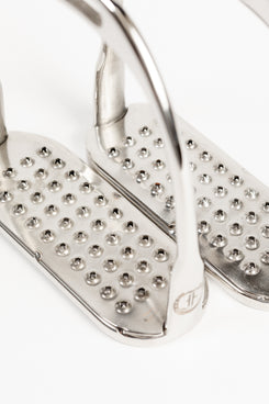 Logo Hunter Stirrup Irons with Permanent Pick Stainless Steel Treads