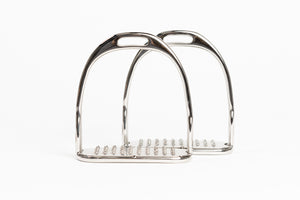 Logo Hunter Stirrup Irons with Permanent Pick Stainless Steel Treads