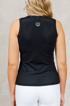 Black Laser tank top with Freedman's "F" logo on the back, worn against a neutral background