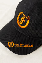 Black Mesh Ball Cap - Freedman's Lightweight Hat with Embroidered Logo and Brand Name

