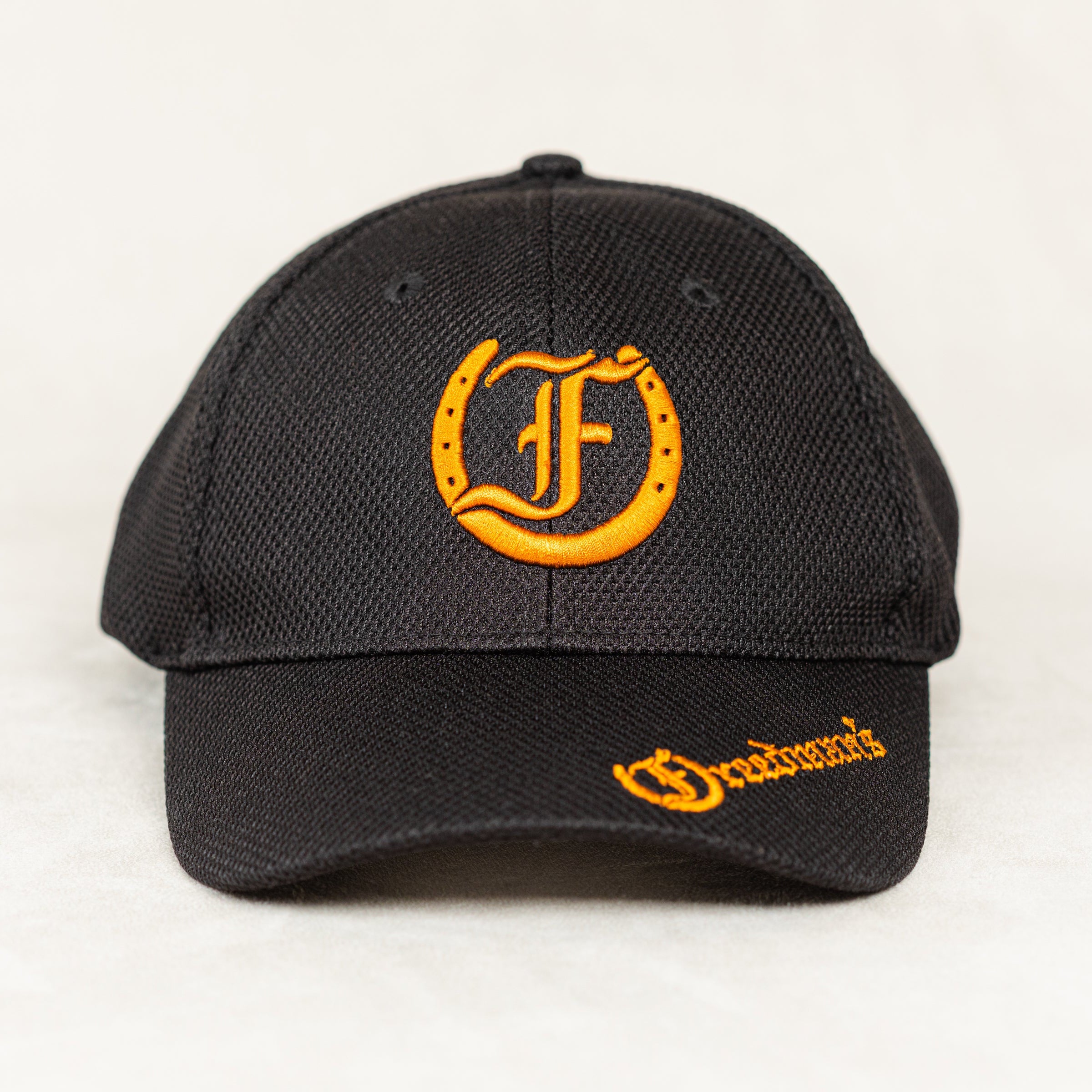 Freedman's Equestrian Mesh Ball Cap - Black Hat with Horseshoe F Freedman's Logo
