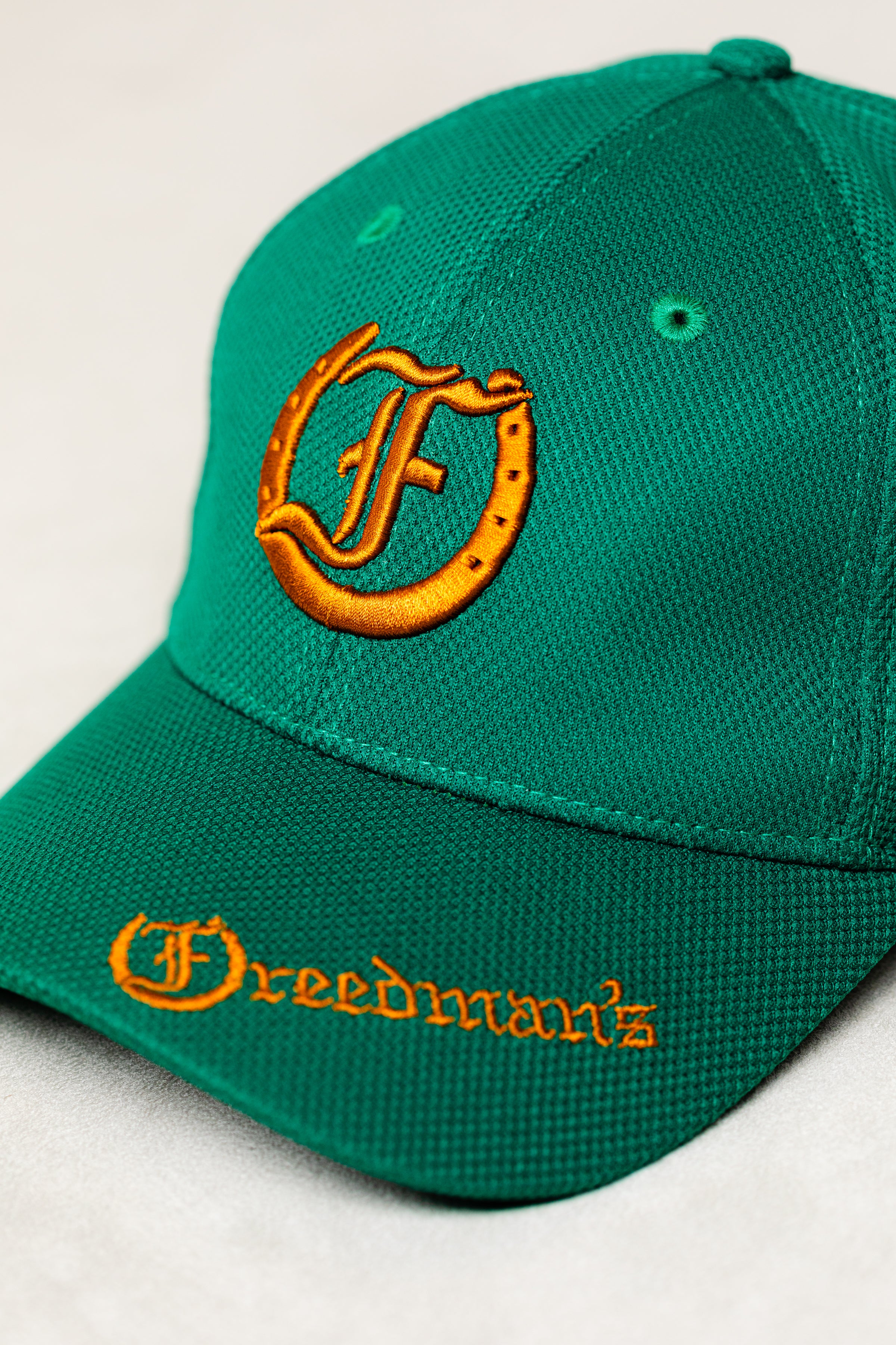 Green Mesh Ball Cap - Freedman's Lightweight Hat with Embroidered Logo and Brand Name
