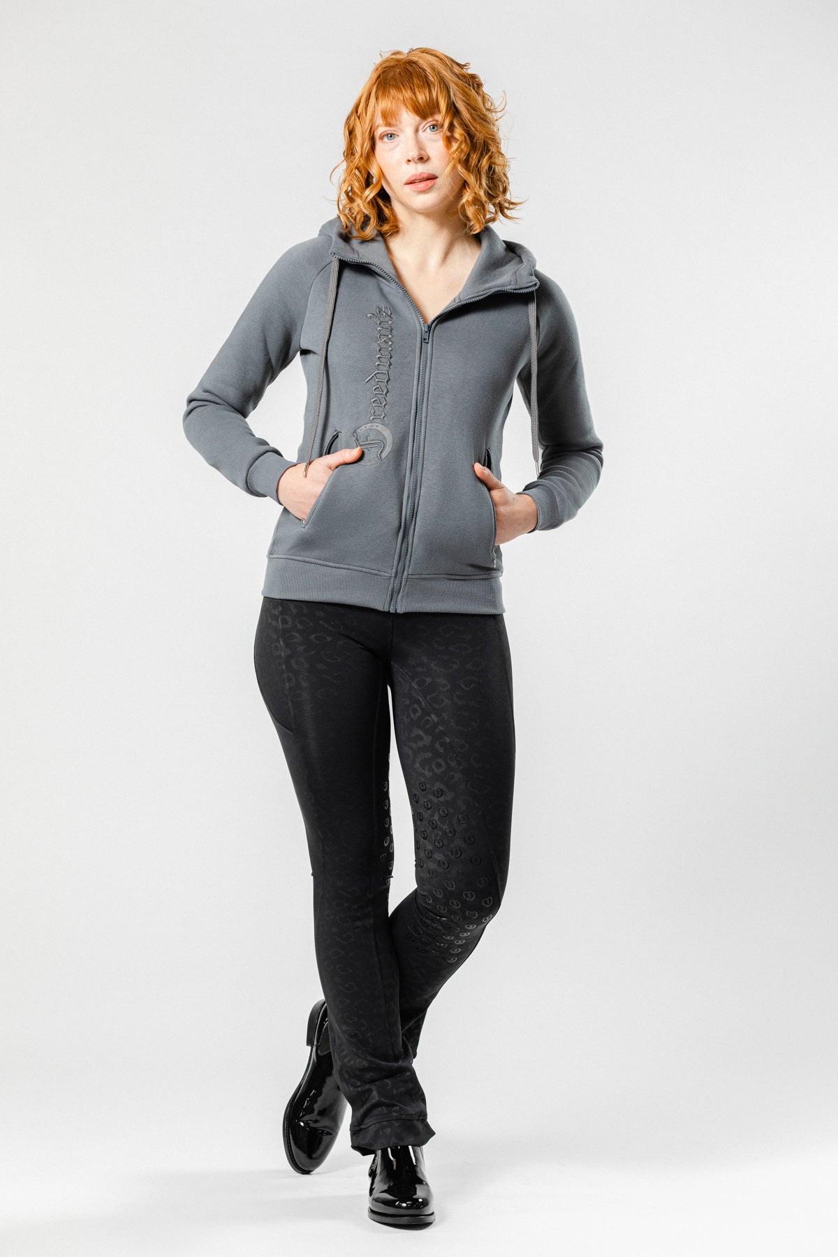 Freedman's Ladies' Logo Hoodie, ash grey, featuring front logo.