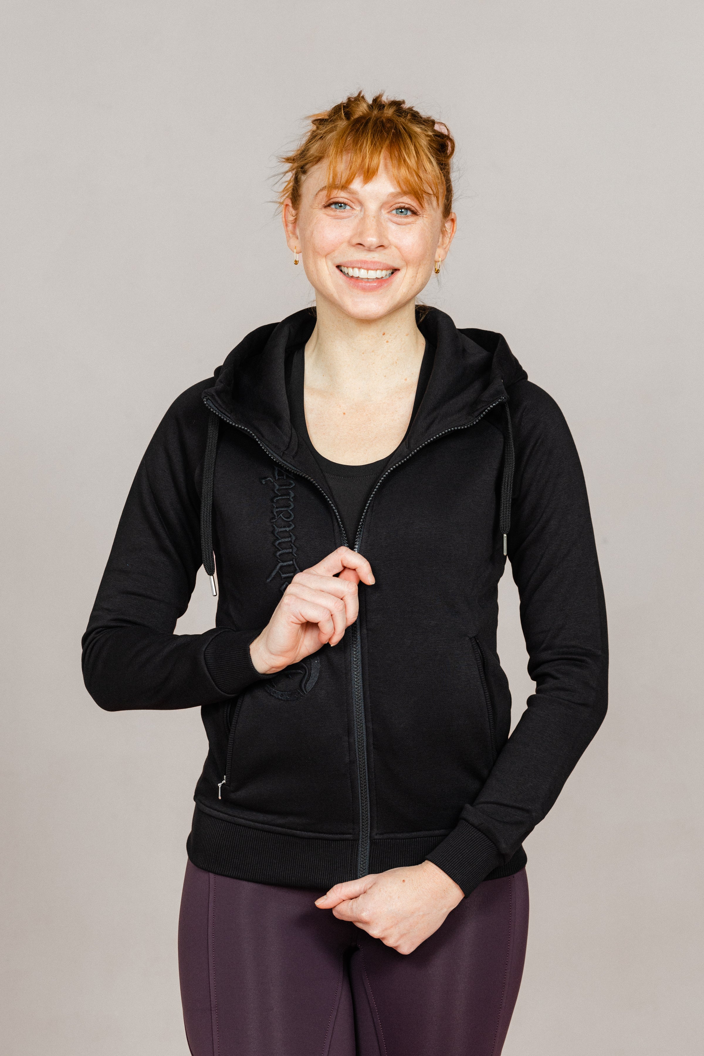 Freedman's Ladies' Logo Hoodie, black, featuring front logo.