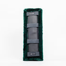 Black Fleece Back Pad by Freedman's, back-view of textured dark green fabric"