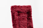 Black Fleece Back Pad by Freedman's, close-up of textured burgundy fabric
