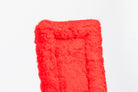 Black Fleece Back Pad by Freedman's, close-up of textured red fabric