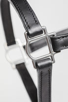 Close-up of 3/4" Double Stitched Fixed Chin Halter by Freedman's, Showing Metal Hardware and Stitching