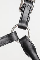Close-up of 3/4" Double Stitched Fixed Chin Halter by Freedman's, Showing Metal Hardware and Stitching