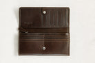  Interior of Brown Leather Freedman's Wallet for Women Showing Compartments