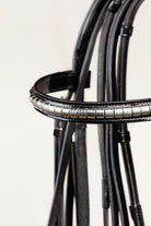 Elegant Browband Detail on Leather Show Bridle for Horses