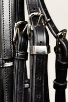 Freedman's Advantage Comfort Padded Show Hack Bridle - Detail of High-Quality Buckles and Leatherwork