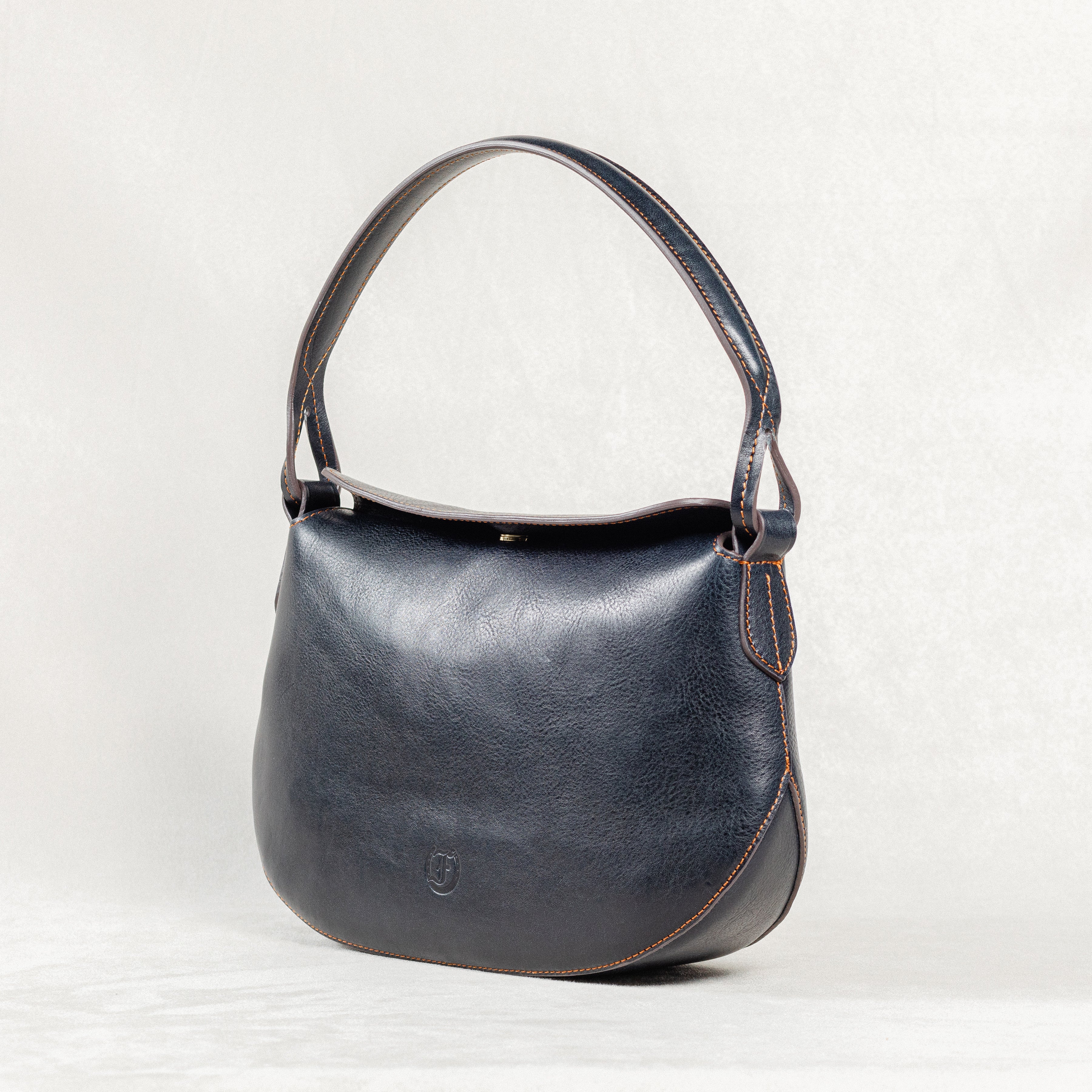 Freedman's Murphy Bag, Deep Navy Leather with Single Handle
