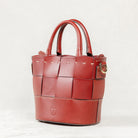  Freedman's Milord Bag in Brunello leather, highlighting woven texture, structured handles, contrasting stitching, and embossed logo.