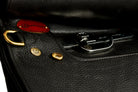 Close-up of the inside of a World Cup HP Cutback Saddle showing the hardware and branding.