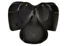 Black Centennial Hunter Saddle, top view, on a white background.

