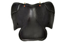 Black Hunter SG saddle, top view, on a white background.