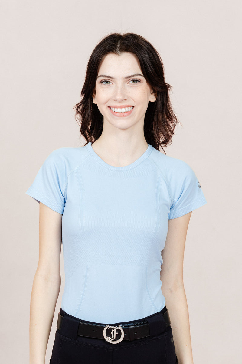 Freedman's Seamless T-Shirt in Ice Blue – Stylish and breathable short-sleeve riding top, perfect for equestrian and activewear enthusiasts.