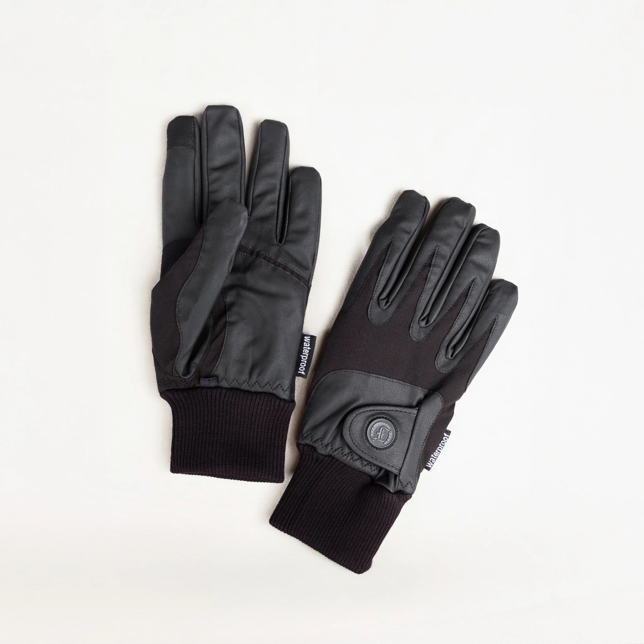 Signature Ladies' II Winter Gloves in black, displaying the front and palm designs, reinforced grip areas, and ribbed knit cuffs.