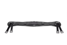 Freedman's Stabil-Flex Girth in black leather, full view, with adjustable straps and D-rings.