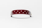 Freedman's Wide Tapered 13" Burgundy Patent Browband with small white dots.