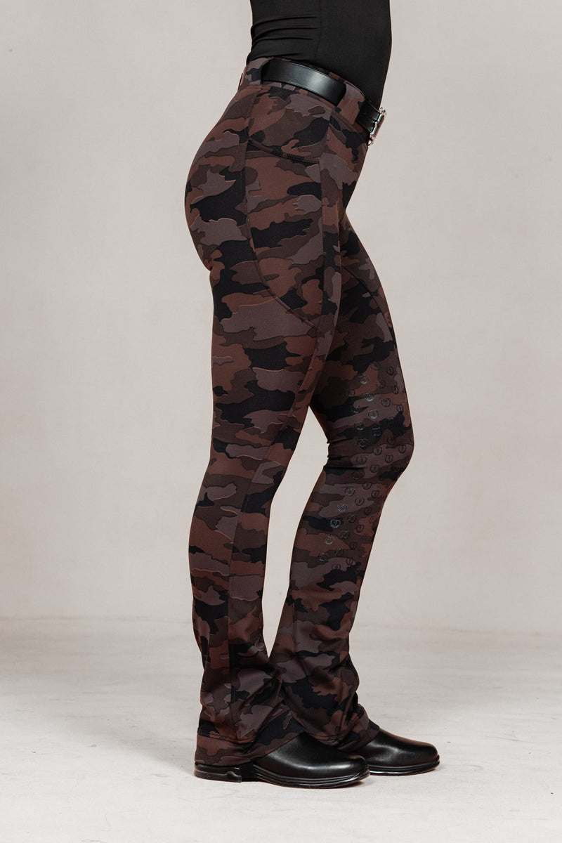 Stylish Tous les Jours Jods - Burgundy Camo by Freedman's – sleek, comfortable, and perfect for equestrian fashion. - Side View
