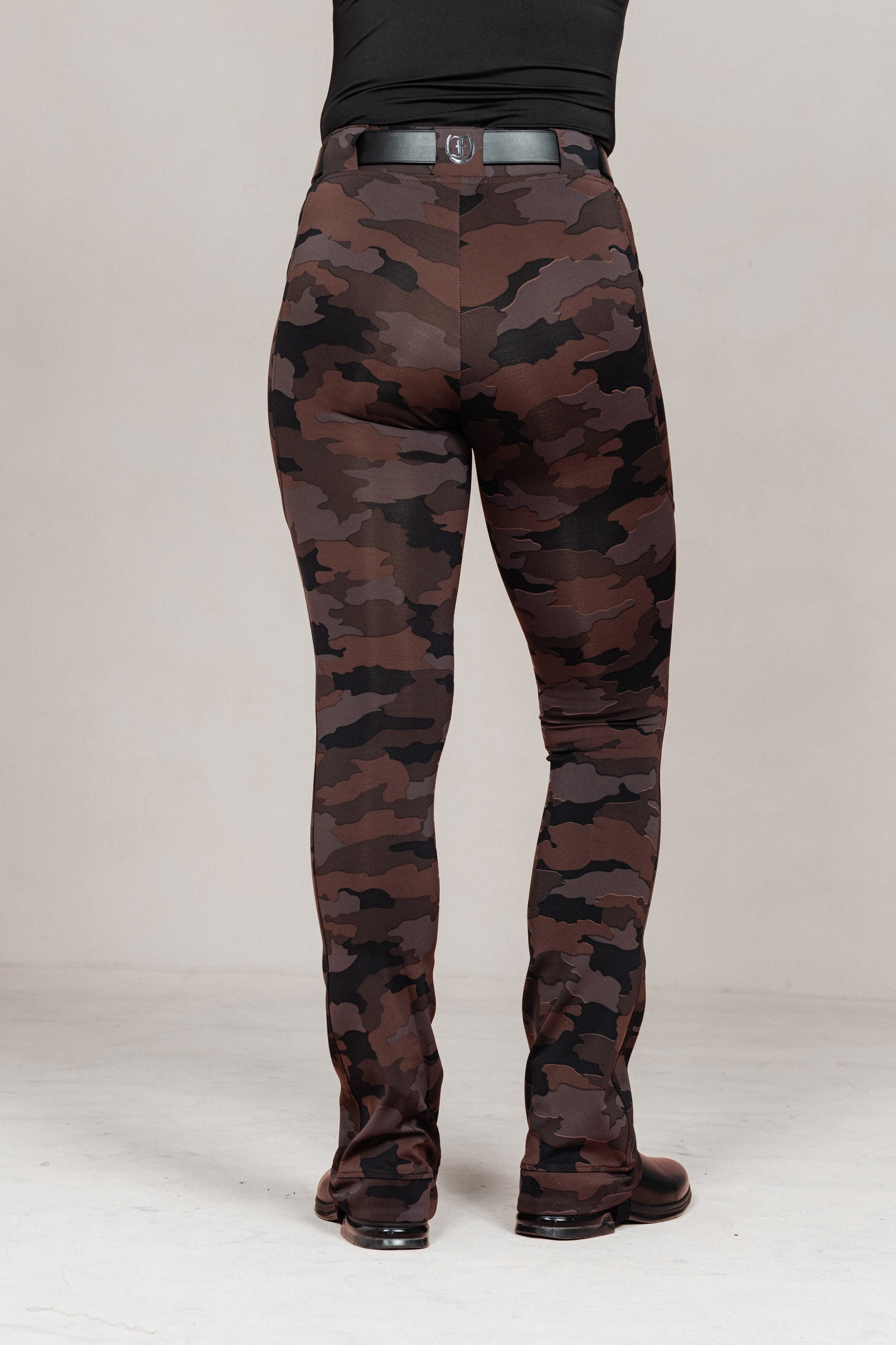 Stylish Tous les Jours Jods - Burgundy Camo by Freedman's – sleek, comfortable, and perfect for equestrian fashion.  Back View