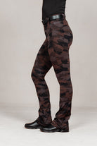 Stylish Tous les Jours Jods - Burgundy Camo by Freedman's – sleek, comfortable, and perfect for equestrian fashion.  - Side View.