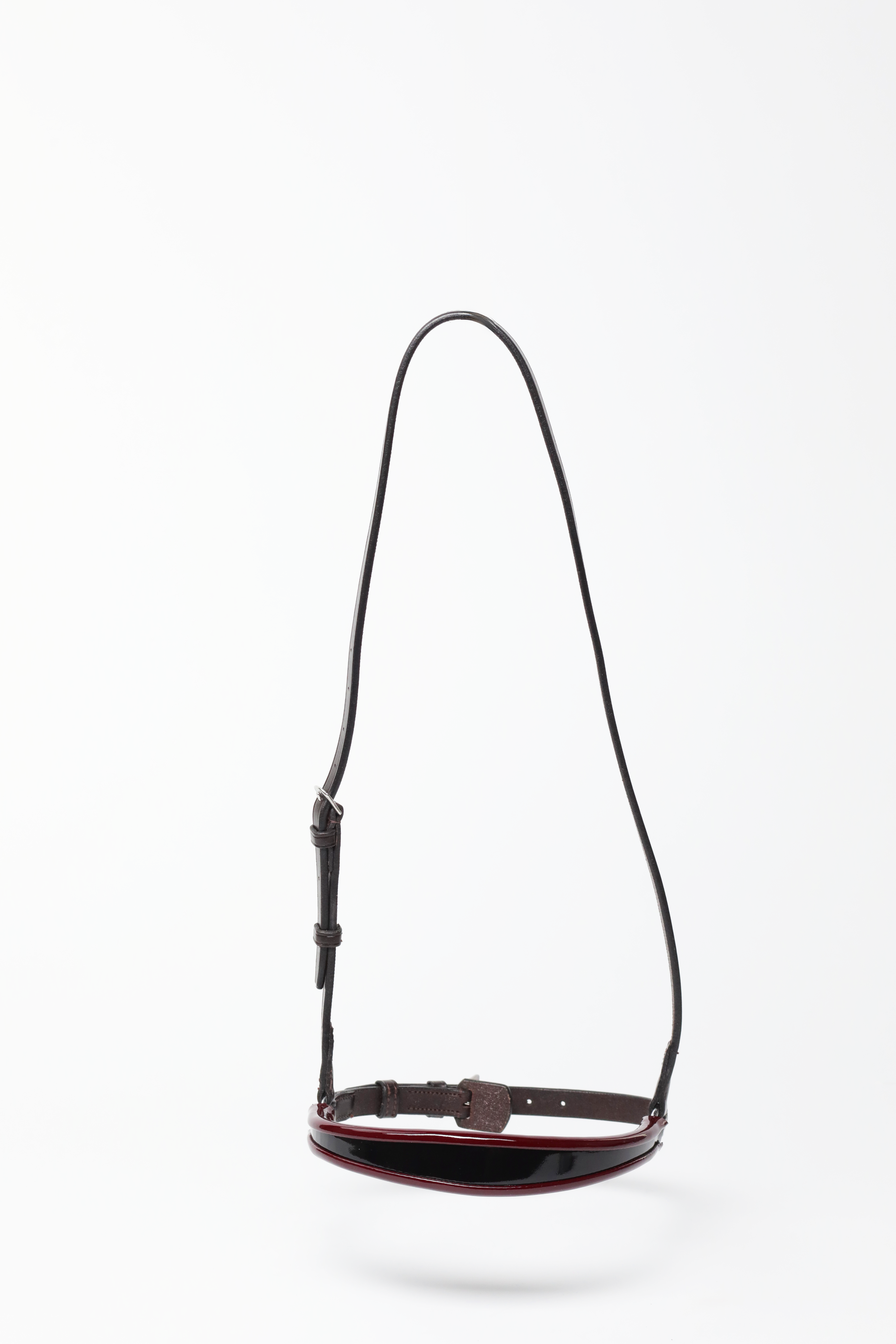 Freedman's Tapered Show Caveson, black/burgundy turned edge design.