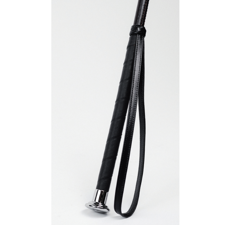 Hunt Bat Brown Leather Wrapped with Wrist Loop 25": Brown Leather Riding Crop with Wrapped Handle, Wrist Loop, and 25 Inch Length