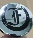 Close-up of the Freedman’s Logo detail on a Black Grippy Handle Show Crop with Rhinestone Handle.