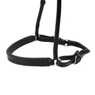Freedman's Chin Bar Caveson: Black Leather Caveson with Adjustable Chin Strap and Buckles for Horse Training, Close-Up View