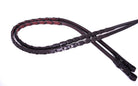 Inside Rubber Laced Reins: Leather Reins with Rubber Inside Grip, Laced Detailing, and Buckle Closures