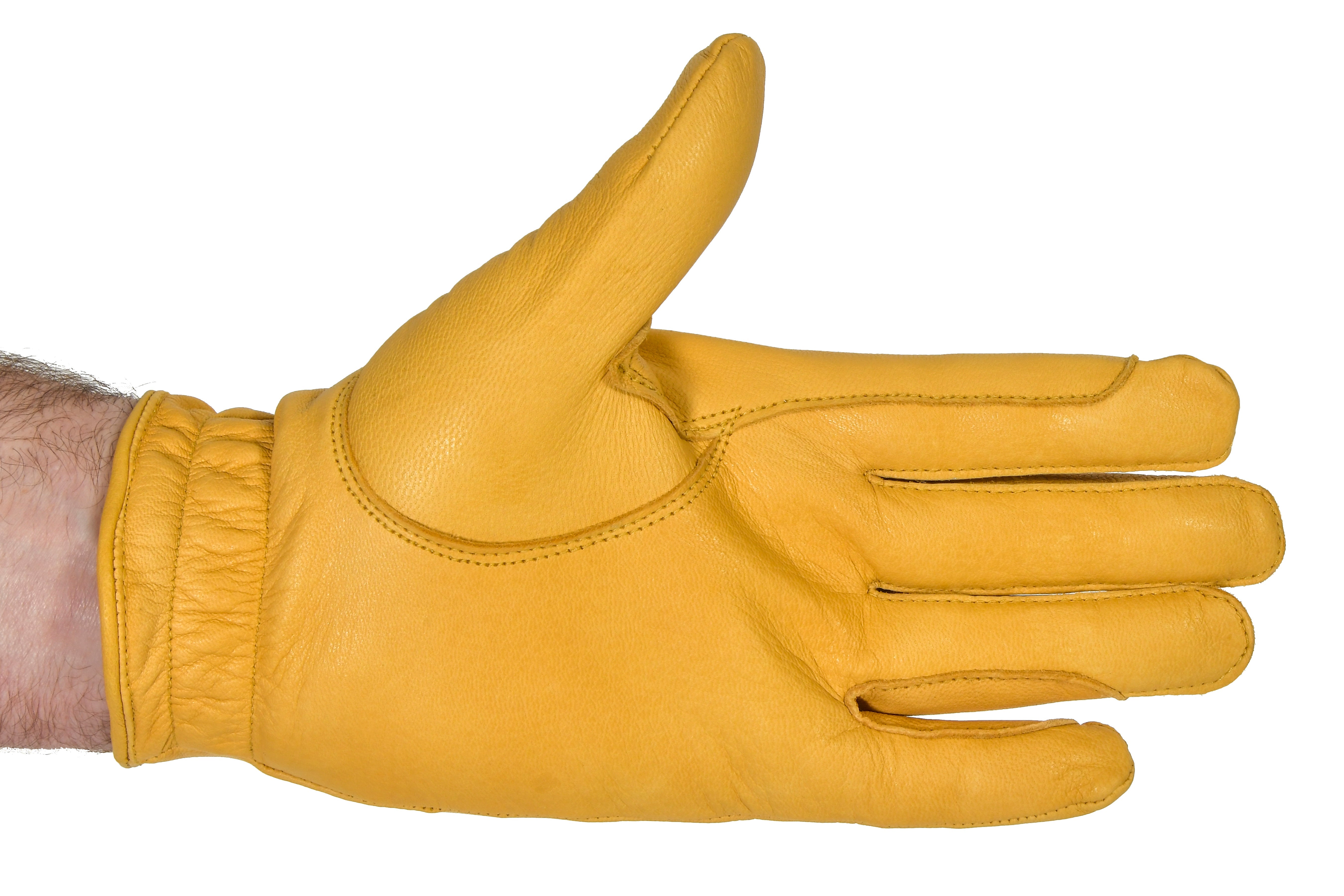 Right Hand in Yellow Deerskin Work Glove,