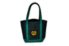 Casual Cotton Tote Bag: Freedman's Fitzroy Small Tote in Black with Green Accents and Gold Logo Embroidery 